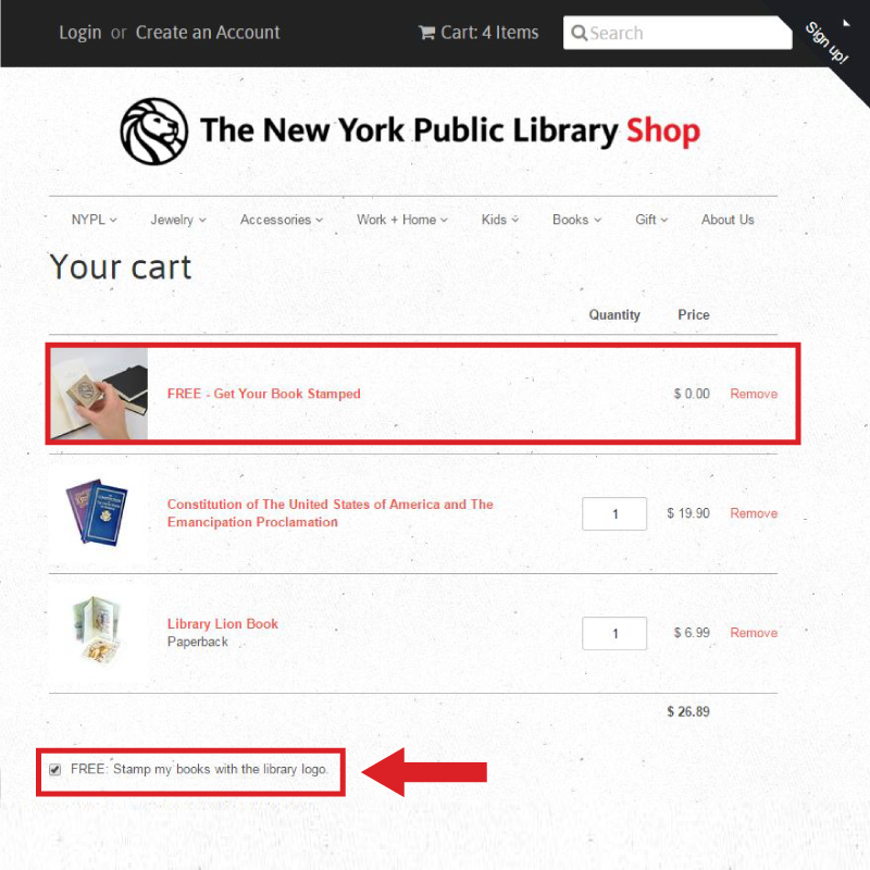 Get Your Book Stamped for Free - Only purchased BOOKS will be stamped.
