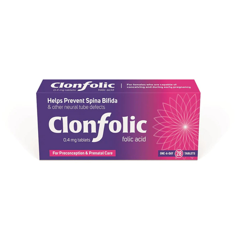 Clonfolic Folic Acid One A Day 0.4mg Tablets