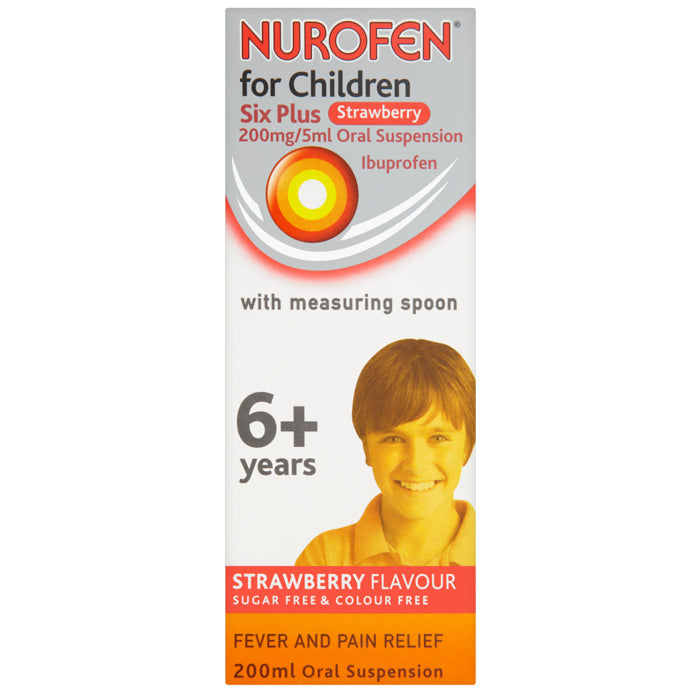Nurofen for Children Six Plus Strawberry 200mg/5ml Oral Suspension