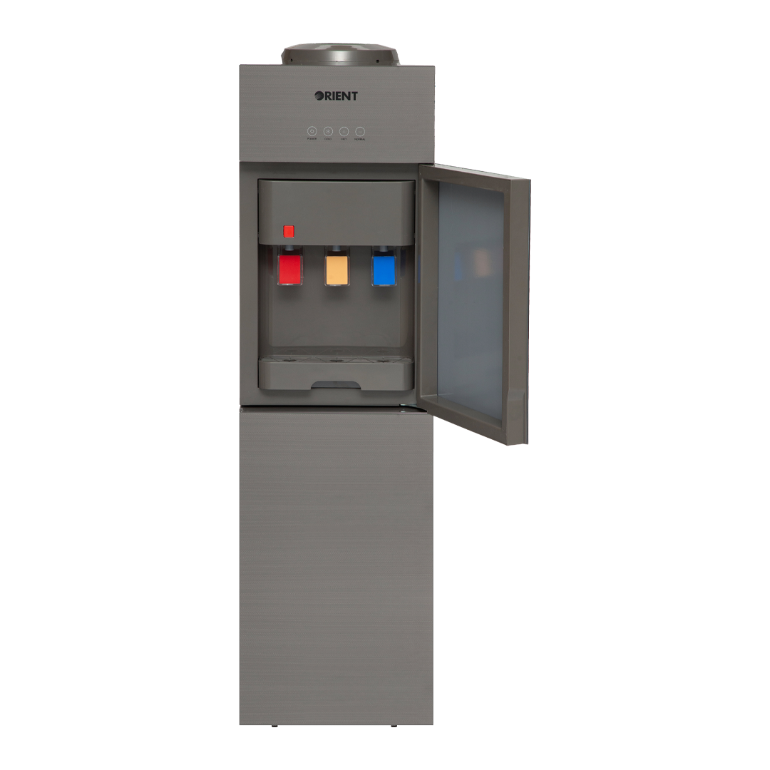 Flare 3 Taps Grey Glass Door Water Dispenser